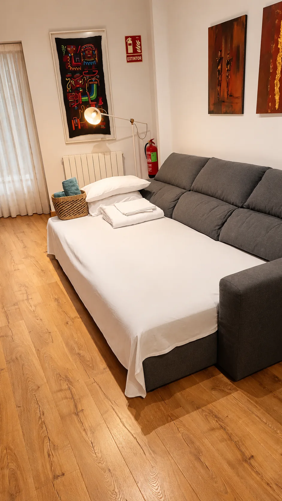 Sofá cama individual preparado
